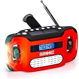 Duronic Apex Radio AM/FM | Mit Radiowecker und Taschenlampe | Aufladbar mit Solar, Kurbel und USB |...