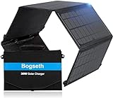 Bogseth 30W Solarpanel Faltbar 2 USB Anschluss Wasserdichtes Tragbares Solarladegerät für...