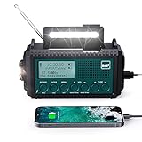 Kurbelradio DAB+/DAB/UKW mit 5000mAh Akku Wiederaufladbare, Notfallradio mit Taschenlampe &...