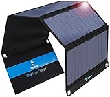 BigBlue 28W Tragbar Solar Ladegerät 2-Port USB(5V/4A insgesamt), IPX4 SunPower Solarpanel mit...