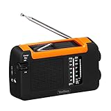 VonHaus Solarbetriebenes + Aufladbares Dynamo AM FM Radio Solarradio Sonnenradio Solar Radio