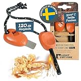 LIGHT MY FIRE Feuerstahl Outdoor Scout 2-in-1 mit Notfallpfeife, Feuerstahl Survival Gadget...