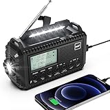 Kurbelradio DAB/UKW, Tragbare Solar Radio mit LED Taschenlampe & Leselicht, DAB+/FM Dynamo Radio...