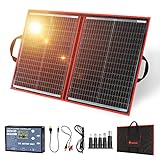 DOKIO Solarpanel Faltbar 110W Monokristalline Solarmodule Tragbar mit Solarladeregler (LCD Anzeige +...