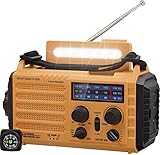 Tragbare Solar, Notfall Radio mit Kurbel, Dynamo Wetter AM/FM/SW Radio,4000mAh Wiederaufladbare...